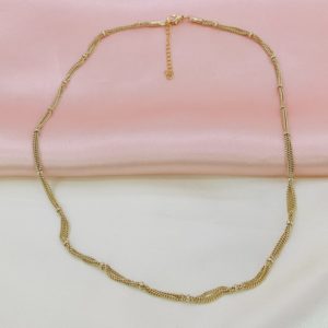 Collar cadena con círculos color gold rose