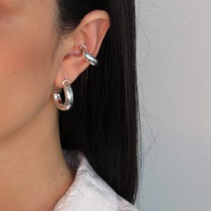 Ear cuff plata liso
