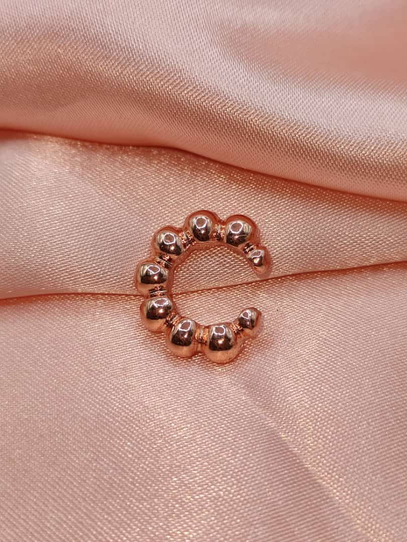 Ear cuff rose gold balines mediano