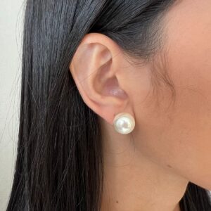 Aretes balines perlas lisos 12mm