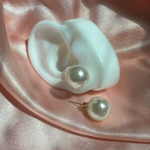Aretes balines perlas lisos 12mm
