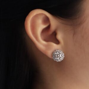 topo redondo de cristales plata