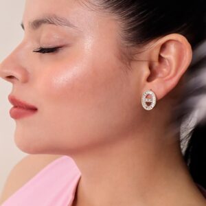 topo ovalado de cristales elegante