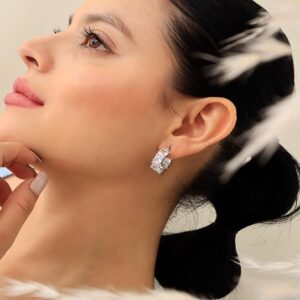 argolla mini de brillos plata elegante tennis