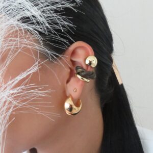 ear cuff ajustables de color entorchado negro