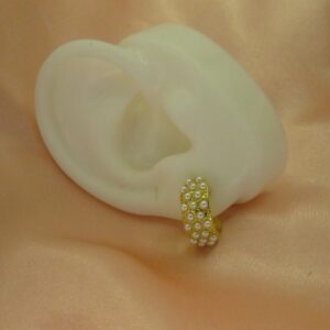 topos dorados con mini perlas