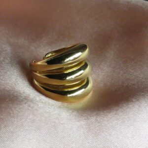 anillo ajustable líneas  Maxi  dorado