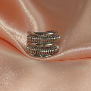 anillo ajustable líneas entorchadas Maxi  plata