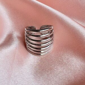 anillo ajustable lineas Maxi  plata