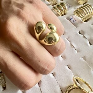 anillo ajustable Maxi dorado con gotas