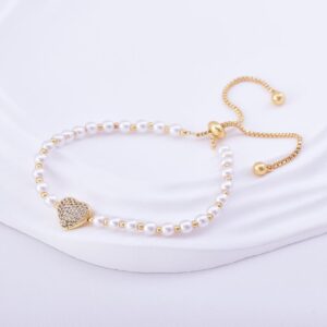 pulsera ajustable con perlitas