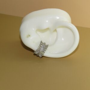 Ear cuff plata doble linea de brillos
