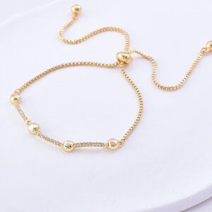 pulsera ajustable balines pequeños y brillos