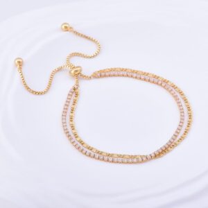 pulsera ajustable doble tennis y cadena