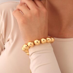 pulsera de balines dorados 12 mm