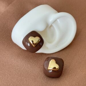 Topos chocolate con corazón dorado
