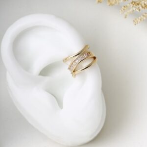Ear cuff de tres con brillo