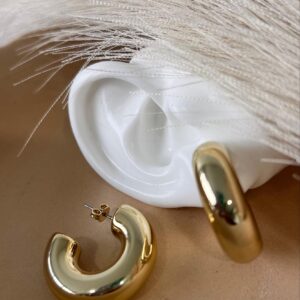 Argollas chunky Dorada