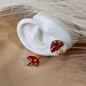 Aretes de hongo con brillo