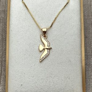 Collar de ave con zircones con brillo