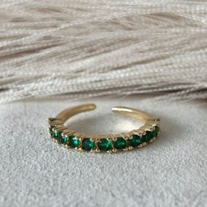 Anillos ajustable de tenis verde
