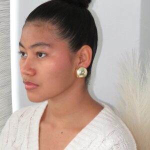Aretes redondos planos dorados