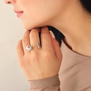 Anillo ajustable de balin plata