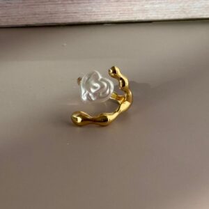 Anillo ajustable maxi perla corazon