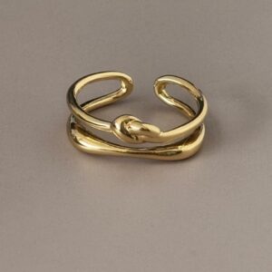 Anillo ajustable doble con nudo