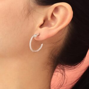 argollas mediana de clavo plateada