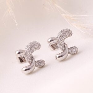 topos con brillo entrelazados plata