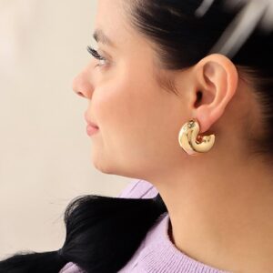 argolla mediana chunky lisas doradas