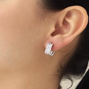 argolla mini cuadradas brillo plata