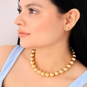 Collar de balines dorados 10mm