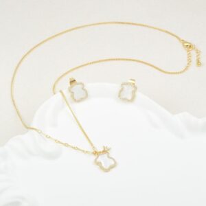 juego de collar con aretes tous de nacar