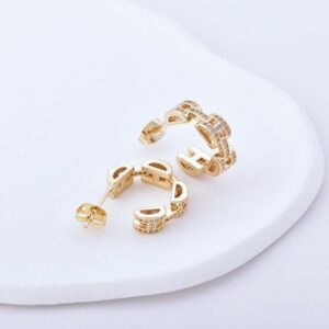 argollas mini doradas con brillo