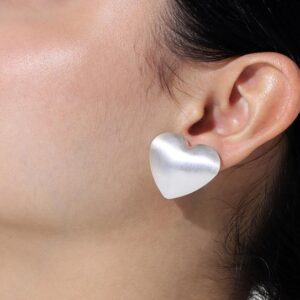 topos de corazón plata mate