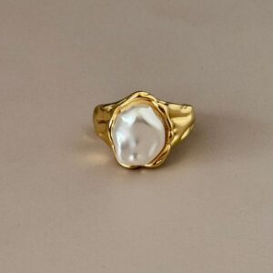 Anillo ajustable con perla grande