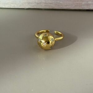 Anillo ajustable balín con estrellas de brillo