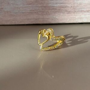 Anillo ajustable doble corazon