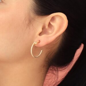 argollas mediana de clavo dorada