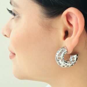 argolla mediana plateadas de corazones