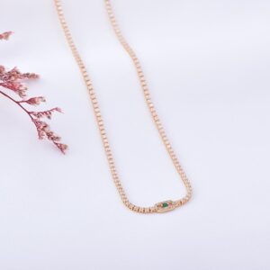 Gargantilla tennis con cristal verde esmeralda