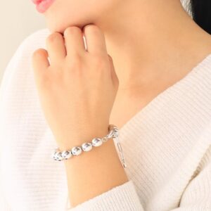 Pulsera de balines, plateado (10mm)