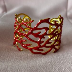 Brazalete de corales de color rojo