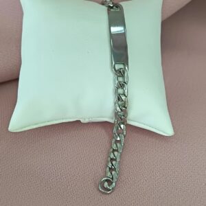 Pulsera de hombre plateada de cadena cubana