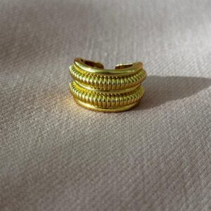Anillo ajustable doble entorchado, dorado