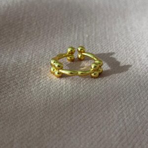 Anillo ajustable de cuatro balines, dorado