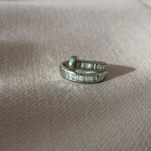 Anillo ajustable de clavo con brillo, plateado