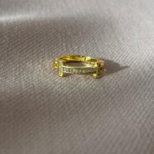 Anillo ajustable con brillo, dorado